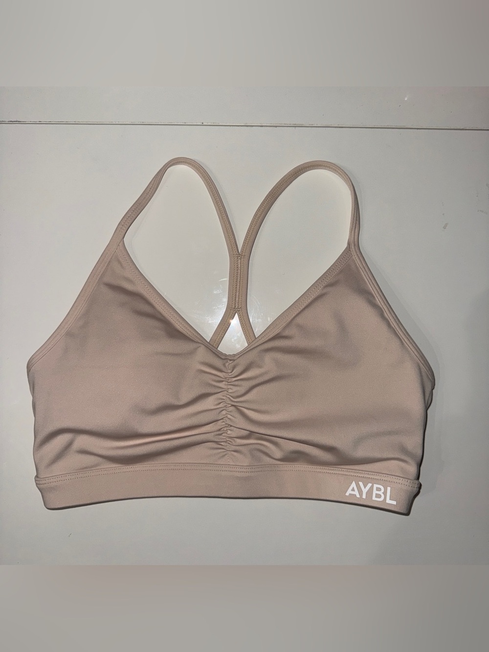 AYBL Essential Ruched Sports Bra - Beige